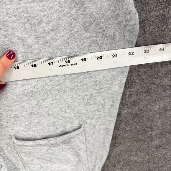 Gap Cardigan Women M Medium Gray V-Neck Button Up Short Sleeve Pockets Cotton - Picture 5 of 7